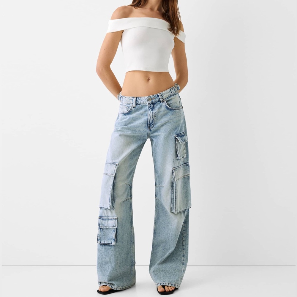 Bershka Multi-pocket Cargo Jeans XS-S